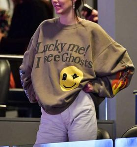 Kendall Jenner Kleidung Sweatshirt I See Ghosts Hip Hop Pullover Sweatshirts Kardashian Streetwaear Frauen Graffiti Flame Hoodies X09531994