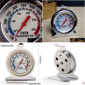 Termometreler Paslanmaz Çelik 50-300 Celsius Özel Fırın Termometre Anında Okuma Kadran Sıcaklığı Göstergesi Barbekü Izgarası İzleme JY0518 DH3OV