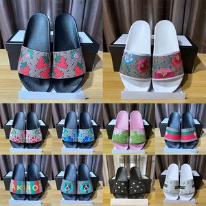 2024 Moda flor salto lona tazz chinelo floral slide sandália top mulher homem cobra tigre praia sapato borracha sliders mocassins sandale luxo designer sapatos