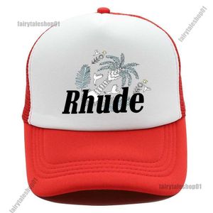 Bola bonés verde malha retalhos boné de beisebol homens mulheres bordado unisex rhude coleções casual caminhão chapéu ajustável rhude bonnet