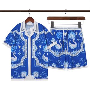 crimine moda estiva tute da uomo pantaloni da spiaggia Hawaii set camicie firmate stampa camicia per il tempo libero uomo slim fit il consiglio di amministrazione manica corta spiagge corte59