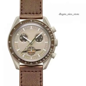 Planeta biocerâmico do Moonswatch Lua Relógios masculinos Função Completa Quarz Chronograph Designer Watch Mission to Mercury 42mm Luxury Watch Edition Limited Edition Wristw 857