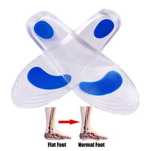 Solette Solette ortopediche in gel di silicone medico per scarpe Plantari Solette di supporto per arco del piede piatto per fascite plantare Sollievo dal dolore