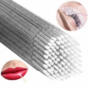 100pcs Disposable Crystal Micro Brush Eyel Lipsticks Applicator L Removing Swab Makeup Brushes for Eyel Extensi Tools D5Du#