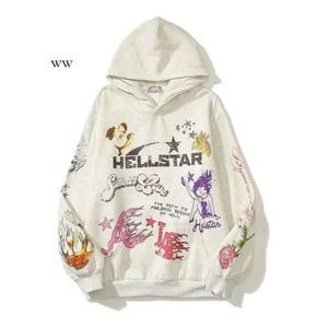 Толстовки Hellstar Мужские толстовки High Street Fleece Y2K с капюшоном и графикой Harajuku Stranger Things Oversize Свободные теплые пуловеры Толстовки Свободная толстовка в стиле хип-хоп 6262