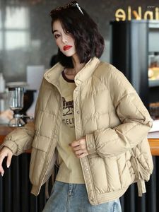 Women's Jackets Winter Literature And Art Sweet Style Fashion Stand Collar Splicing Ultra Lightweight Women Down Jaciets Female Warm Coat