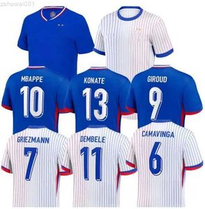 Maillots de Football Soccer Jersys 프랑스 벤제마 Mbappe griezmann pogba 24 25 Francia 남자 아이들 Kimpembe Fekir Maillot 여자 셔츠 hommes kante je tdpb