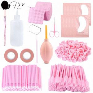 Eyel Extensi Set Kit Клейкие кольца Микрокисть Патчи для глаз Лента Инструменты для чистки зеркал Les Accories Косметика Инструменты для макияжа k17b #