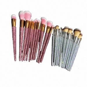 Stick borr makeup borste 12 bitar av skönhetsverktyg set stick Gem makeup kit full borra löst pulver borste reparation borste 97xz#