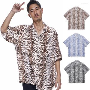Men's Casual Shirts WACKO MARIA Spot Leopard Printing Men Woman Quality Loose Hawaii Shirt Top Tees