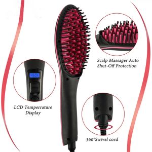 Irons Professional Ceramic Electric Hair Brush Straightening Irons LCD Display Fast Hair Straightener Comb Hairstlye EU AU US Plug