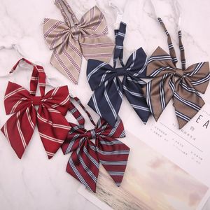 Bow Ties Fashion 12.5 12cm Japanese Academic Style Jk Striped Polyester Tie For Man Woman Casual Wedding Butterfly Bowties