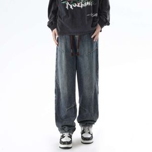 Мужские джинсы Pi Shuai, весна/лето, новые потертые свободные широкие длинные брюки в американском стиле High Street Vibe для мужчин