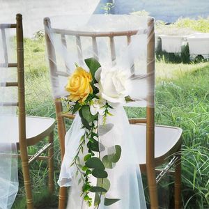 Decorative Flowers Artificial Flower Chair Back Rose Outdoor Wedding Party Supplies Simulation Ornaments