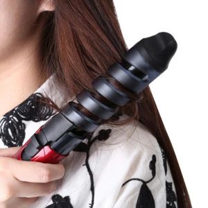 Ferros profissional portátil salão de cabeleireiro espiral curl styler cerâmica perfeito curling ferro modelador de cabelo vacilar varinha elétrica