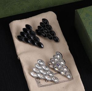 Luksusowy projektant Rhinestone Bling Farring Kobiety miłość prezent kryształ geometryczny kolczyk do uszu Aretes Orecchini Wedding Party Accessorie