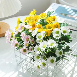 Dekorativa blommor 21 Head Daisies Artificial Chamomile Sunflower Wedding Party Home Table Decoration Diy Floral Arrangement