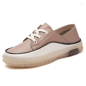 Casual Shoes Spring Women Ladies Luxury Designer Flats Leather Lace Up Sneakers Women's Oxford Moccasins Chaussures Femme