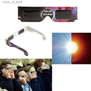 Okulary okularne na zewnątrz 30PCS Papier losowy kolor pełny obserwacja okulary przeciwsłoneczne 3D Outdoor Solar Eclipse Anti UV okulary na sprzedaż H240323