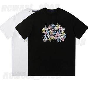 2024 Spring Summer Designer Mens T-shirt T-shirt Luxury Tshirt For Women Classic Logo Flowers Print Simple Cotton Coman Cotton Tee Black White Tops