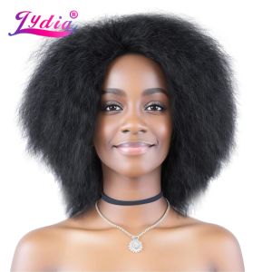 Wigs Lydia Short Synthetic 6Inch Wigs Kinky Straight Kanekalon Heat Resistant Women African American Full Destination All Color
