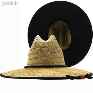 Wide Brim Hats Bucket Hats Mens Black Lined Handmade Work Womens Lifesaving Hat Summer Beach Sun Hat Outdoor Wide Brown Panama Straw Hat 24323