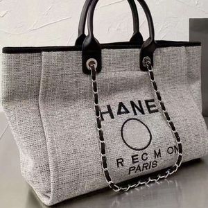 Strandpåsar lyxbrev cc totes handväska mode canvas väska kvinnor tote varumärke ch kvinnlig broderad designer handväskor damer shopping kors kropp ryggsäck e4h5