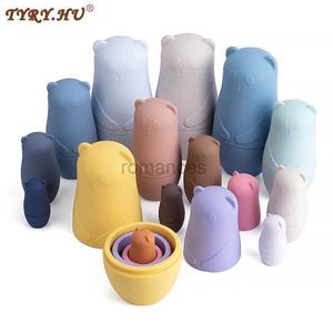 Sorting Nesting Stacking toys 1 set of Montessori Nest Doll Toys Russian Matryoshka Education Childrens Silicone Stacked Block Dolls Free Bisphenol A 24323