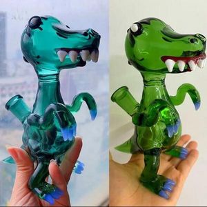 Bong di dinosauro in vetro Narghilè Riciclatore Piattaforme petrolifere Bong d'acqua Tubi di fumo Vetro inebriante Dab Downstem Perc con giunto da 14 mm