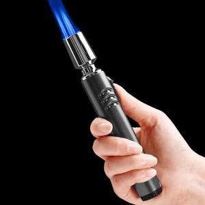 JOBON Blue Flame Butane Gas Three Torch Lighter Gas Lighter Metal Weld Barbecue Windproof Unusual Cigarette Cigar Lighters