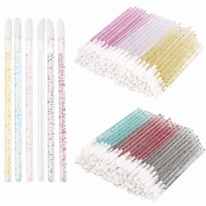 150pcs Descartável Eyel Escova Cristal Les Micro Lip Brushes Eyel Extensi Aplicador Cleaner Beauty Makeup Tools h6GS #