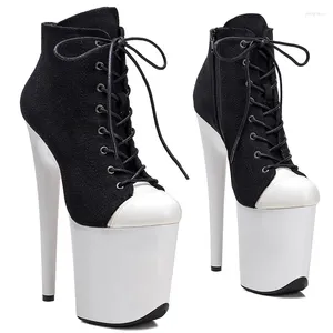 Sapatos de dança moda sexy modelo mostra camurça superior 20cm/8 Polegada plataforma feminina festa salto alto botas pólo 113