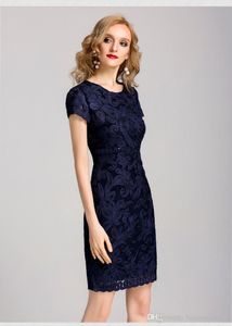 Kort ärmklänningar Knälängd Middle Age Mother Dress 2020 Summer Women O-Neck broderi Plus Size Women 008