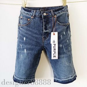 Lila jeans korta män korta designer jeans raka hål avslappnad sommarnatt klubb blå kvinnor shorts stil lyx lapp stil lila märke jeans 941
