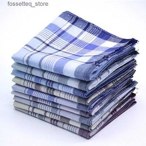 Handkerchiefs 12 classic retro plain handle Hanky mens pocket square cotton business casual chest towel Hanky Scarves22 L240322