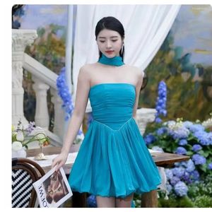 Casual Dresses Mini Dress With One Shoulder Bra Vacation Beach Waist Slimming Appearance Birthday Spring 2024