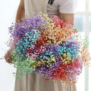 100g Dried Flowers Baby Breath Preserved Gypsophila Bouquet Boho Home Decor Colorful Gypsophile Wedding Party Decoration 240308