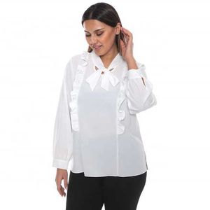 プラスサイズのブラウスシャツ新しいデザインアスク価格カジュアルエレガントな女性服カスタムメーカー最高品質