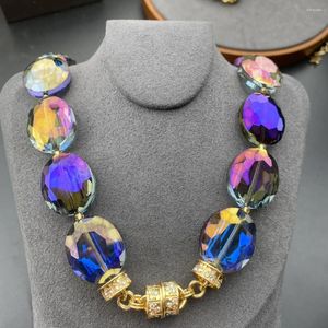 Choker Vintage Temperament Crystal Clear Magnet Neckor for Women's Girl Gift Party Sweater Chain Fine Jewelry