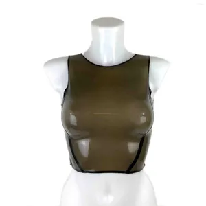 يضع حمالات الصدر موننيك للسيدات Latex Lingerie Tank Tops Bra Prackent Bra for Party Catsuit Wear