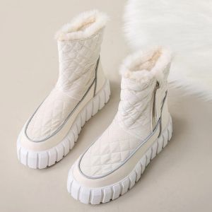 Stivali stivali da neve invernali caldi stivali da neve schiuma spessi peluche piattaforma di cuneo di moda impermeabile