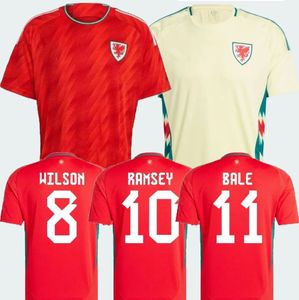 Gales 2024 Jersey de futebol Wilson Ramsey Bale 24 Camisa de futebol da seleção nacional Homens Kit Kits Full Set Uniform Brooks Johnson Football Shirt