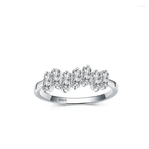 Anéis de Cluster S925 Anel de Prata Esterlina de Açúcar Irregular para Mulheres Simples e Elegante Índice Dedo Luz Luxo Instagram High Sense