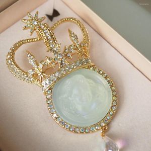 Broschen Engelskrone Brosche Vintage Antik Weiß Schmuck für Frauen