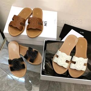 Luxury Women's Slippers Designer Men's Slides Flip Flops Sandals Mules Leather Sandal Slip-on Travel Beach Rubber Flat Heels Shoes Outdoors Pool Sliders Shoe Size 35-42