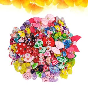 Hundkläder 40 PCS Pethår ​​Ties Pets Bands Gift Elastic Gifts For Stock Stuffers Bows Topknot