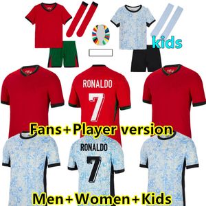 S-4XL 24 25 Portekiz B.Fernandes Futbol Formaları 2024 2025 Bruno Joao Felix Ronaldo Bernardo Diogo Cancelo Futbol Gömlek Erkek Kadın Oyuncu Versiyonu Çocuklar Tam Setler