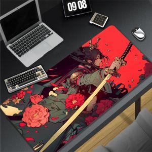 Pedler Japon Sakura Mouse Pad Office Büyük Mousepad Gamer Hız Masası Mat Oyun Aksesuarları Klavye Pedleri Kilitleme Kenar Fare Mat