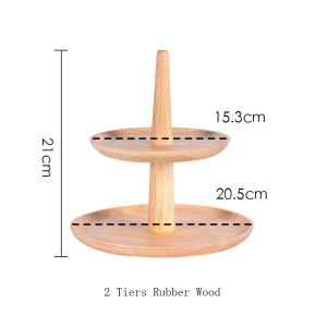 Other Bakeware Tools Wood Cake Stand Holder Serving Tray Plant Dessert Cupcake Fruit Tiered Platter Decoration For Home Party Kitchen Ot35A