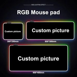 Kuddar diy stor mus pad anpassad LED RGB Mousepad svart musmatta dator bärbar dator pad pc speltillbehör Big Desk Mat xxl